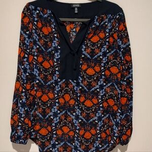 Jones New York Blue Floral Boho Sheer Gift Soft-Girl Business Casual Feminine